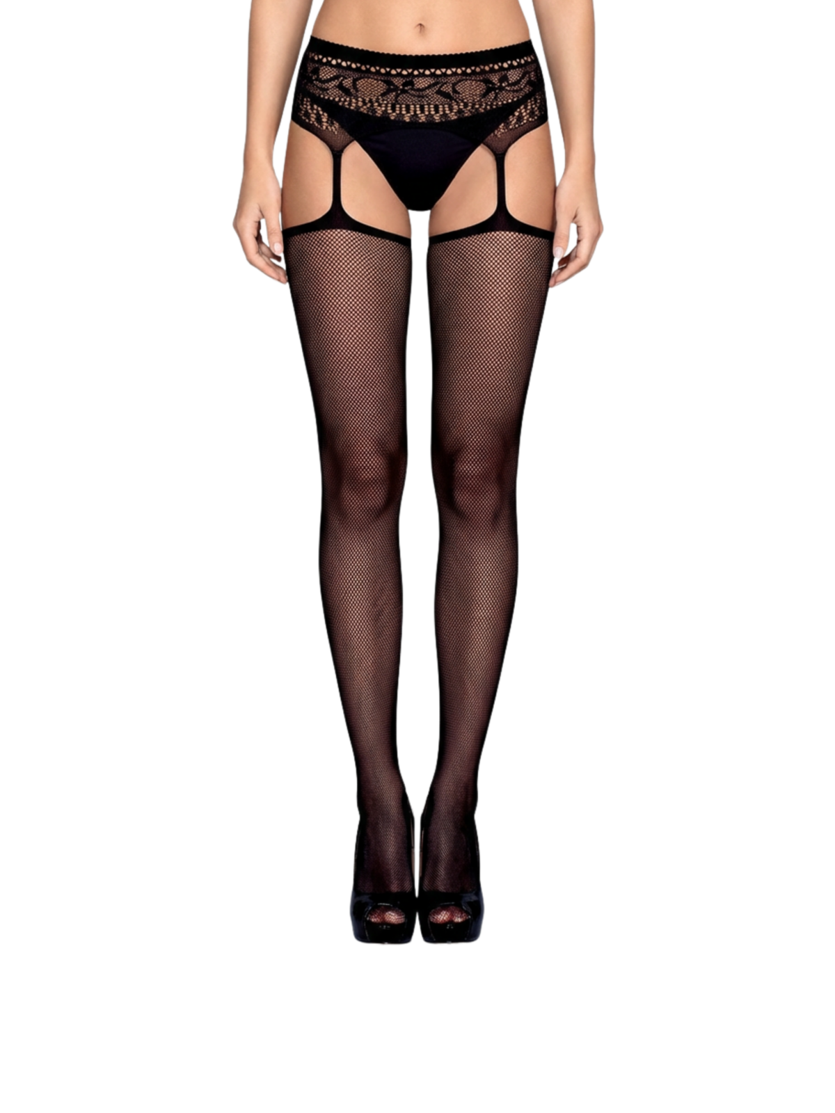 Bielizna Garter stockings S307 czarne  S/M/L