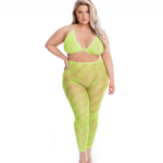ALL ABOUT LEAF BRA SET GRN, PLUS SIZE