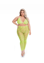 ALL ABOUT LEAF BRA SET GRN, PLUS SIZE