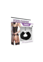 Fetish Pleasure Fluffy Leg Cuffs Black - obrazek 2