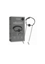 Knebel-Open Ball Gag With Nipple Clamps - obrazek 2