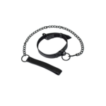 Obroża ze Smyczą Party Hard Sin – Szeroka i Regulowana (Czarna)