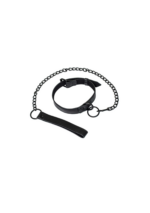 Obroża ze Smyczą Party Hard Sin – Szeroka i Regulowana (Czarna)